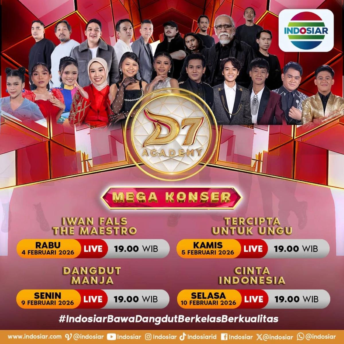 INDOSIAR Hadirkan D’Academy 7 Mega Konser Bertabur Bintang