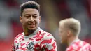 Jesse Lingard memiliki kontribusi yang cukup baik dengan mencetak dua gol dari 154 menit bermain di skuat utama Manchester United pada musim ini. Sayangnya, ia bukanlah pilihan utama pelatih Ole Gunnar Solskjaer di lini tengah Setan Merah. (AFP/Glyn Kirk)