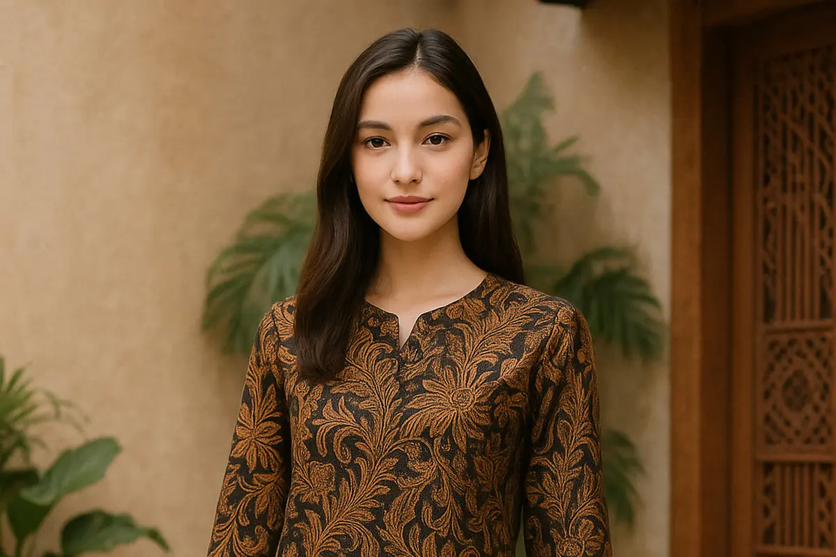 Model Tunik Batik Lengan Lurus