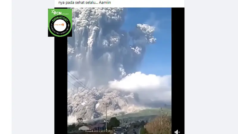 Tangkapan layar klaim video Gunung Merapi meletus