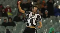 Selebrasi pemain Juventus, Carlo Blanco, setelah menjebol jala Melbourne Victory pada ajang ICC 2016. (ESPN)