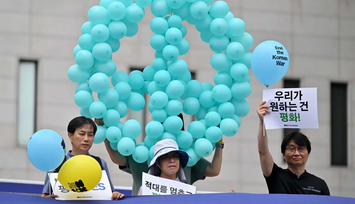 Meski demikian, konflik Korea Utara dan Korea Selatan hingga kini belum tuntas karena perundingan damai yang diupayakan selalu menemui jalan buntu. (Jung Yeon-je/AFP)