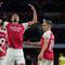Kemenangan ini membawa Arsenal menyamai poin Manchester City dengan 27 poin. Namun Manchester City baru main pada Minggu (12/11/2023) melawan Chelsea. (AP Photo/Kin Cheung)