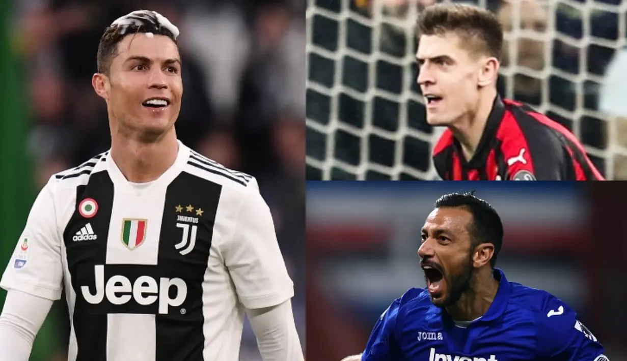 Meski Juventus memastikan gelar ke-delapan Liga Serie A, Minggu (21/4), namun Cristiano Ronaldo masih gagal menambah keran gol pribadi miliknya di liga domestik. (Kolase Foto AFP)