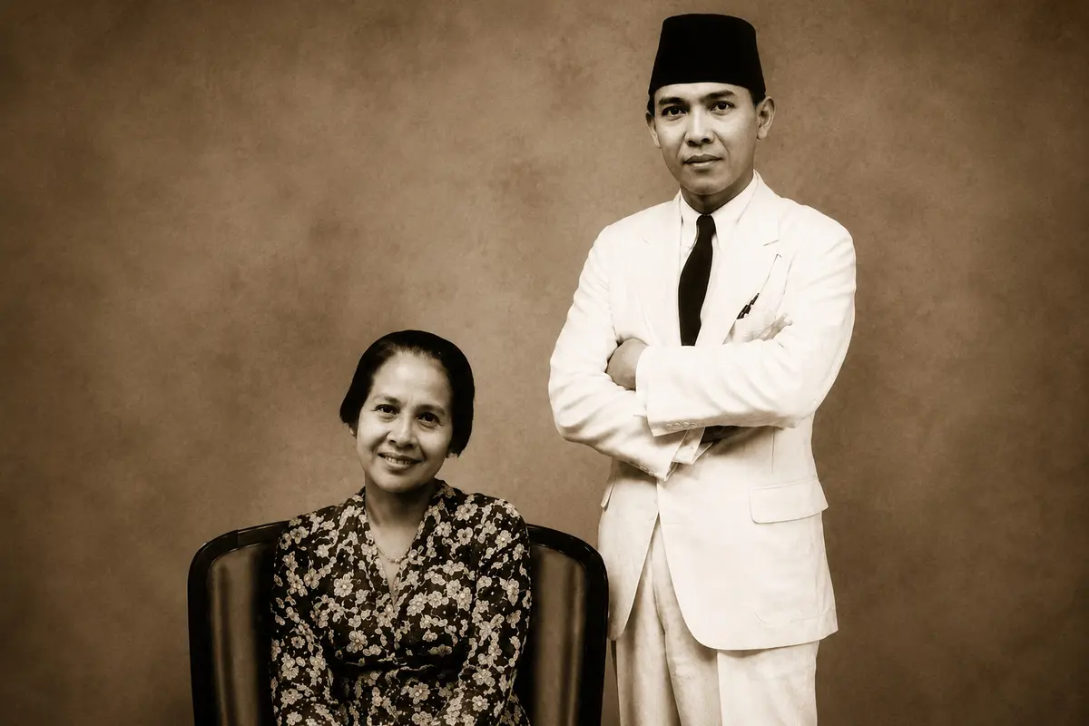 Foto Inggit Garnasih dengan Bung Karno. (Istimewa)