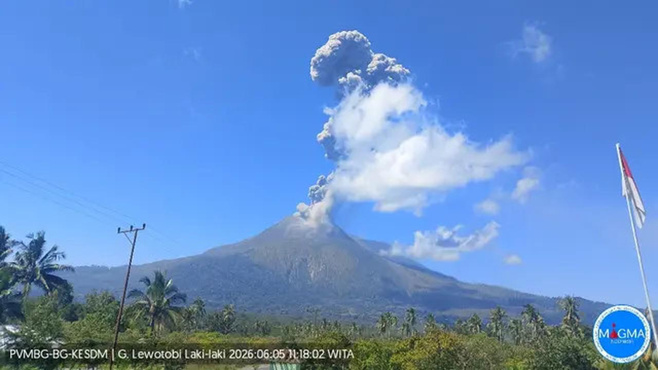 Gunung Lewotobi Laki-Laki Kembali Aktif, Warga Diimbau Kosongkan Radius 5 Km