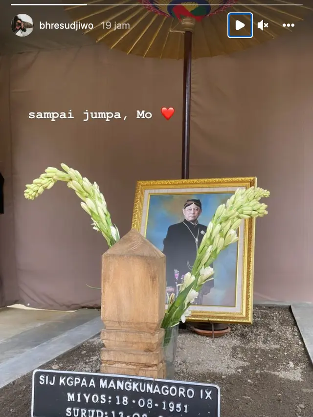 Unggahan GPH Bhre Cakrahutomo. (Foto: Dok. Instagram @bhresudjiwo)
