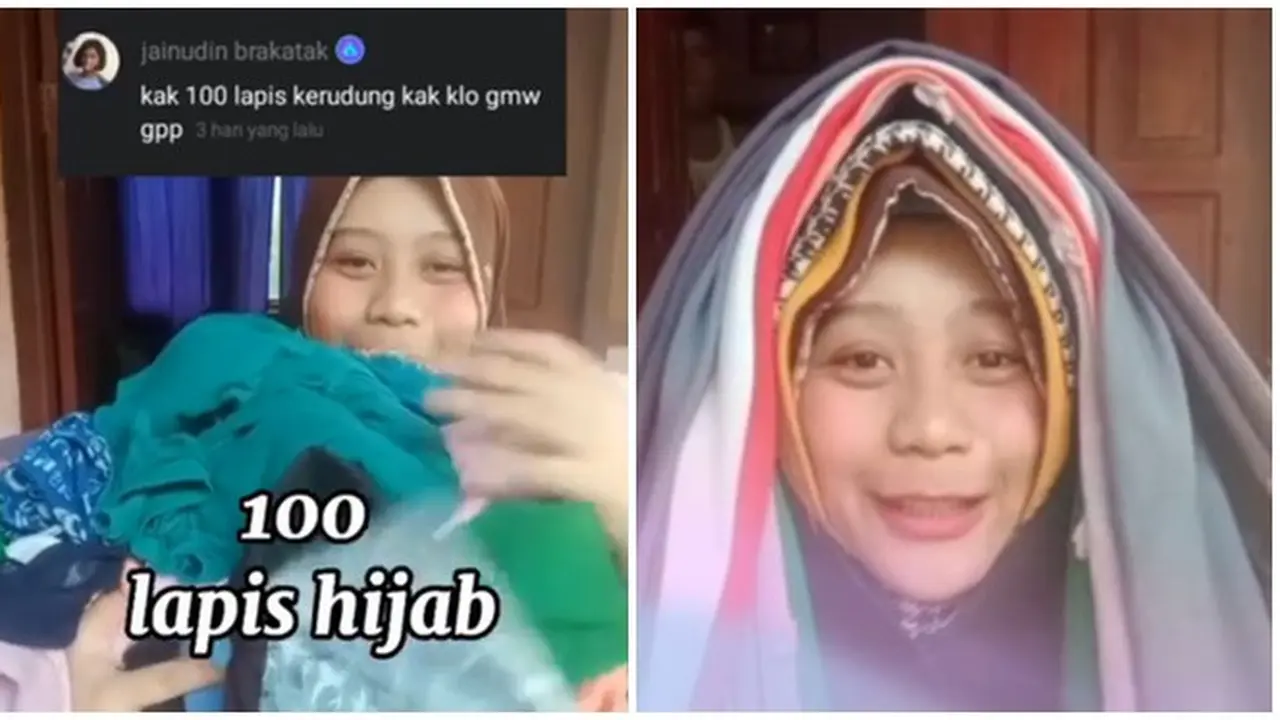 Viral Video Gadis Pakai 100 Lapis Jilbab, Aksinya Tuai Beragam Komentar