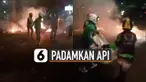 Mereka mengumpulkan tanah dan mematikan beberapa titik api.