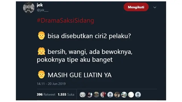 Drama Saksi Sidang Ala Netizen Ini Bikin Senyum-senyum