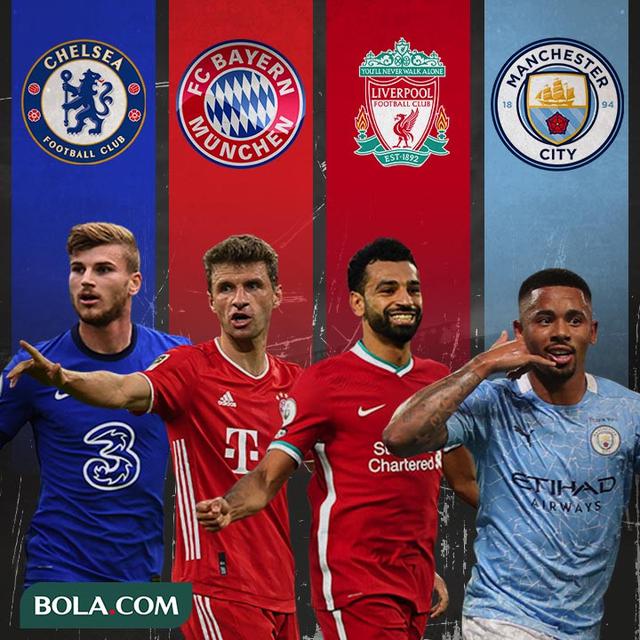 Ilustrasi - Timo Werner, Thomas Muller, Momamed Salah, Gabriel Jesus