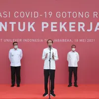 Isi Pesan Presiden Joko Widodo saat Meninjau Peresmian Program Vaksinasi Gotong Royong di pabrik Unilever Indonesia/dok. Unilever