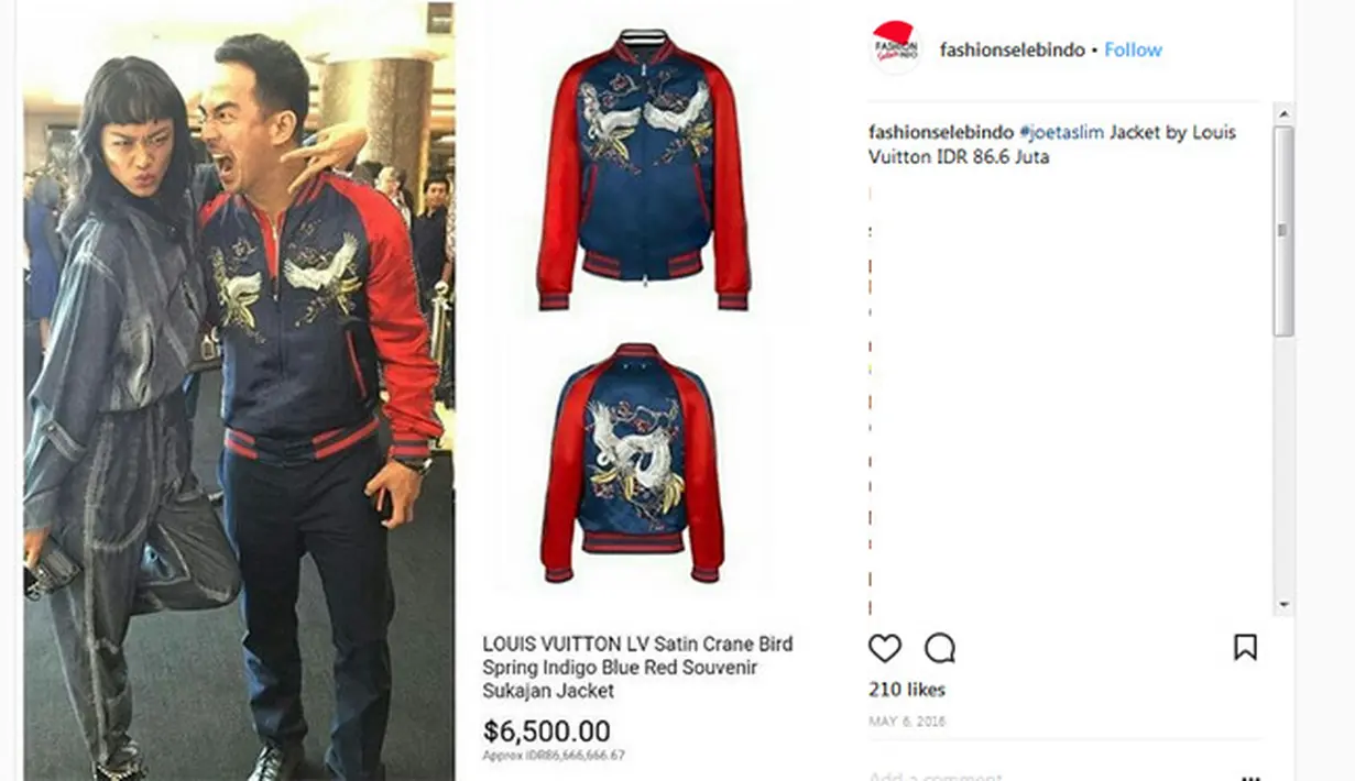 Bukan hanya para wanita, sebagai laki-laki Daniel Mananta juga salah satu pemerhati fashion. Untuk jaket yang dipakainya ini, Daniel mengeluarkan harga yang luar biasa. Yakni mencapai 86,6 juta rupiah. (Instagram/fashionselebindo)