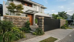7 Desain Pagar dari Batu Alam yang Estetik dan Berbiaya Rendah, Bikin Rumah Makin Menawan