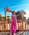 Paduan strapless top bermotif dengan wide leg pants warna pink seperti yang dikenakan Jessica Iskandar bisa bikin penampilanmu chic dan stylish. Untuk alas kaki, kamu bisa kenakan slip on maupun sneakers (Instagram/inijedar).