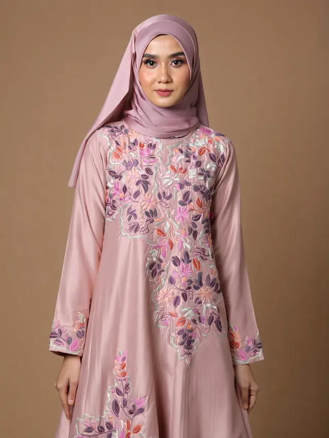 Gamis Syari Ceruti Bordir Mewah Terbaru