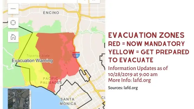 Imbauan zona evakuasi KJRI Los Angeles atas Kebakaran yang terjadi di California, Amerika Serikat pada Rabu (30/10/2019) (Liputan6.com/KJRI Los Angeles)