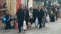 Kantor media pemerintah daerah setempat mengatakan serangan Israel tersebut menewaskan sedikitnya 73 warga Palestina. (Islam AHMED/AFP)