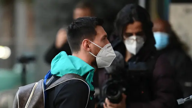 Lionel Messi Cs Tiba di Hotel Jelang Hadapi PSG