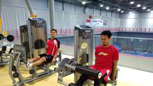 Tampak pemain senior Indonesia, Mohammad Ahsan mengikuti latihan jelang Olimpiade Tokyo 2020. (Istimewa)