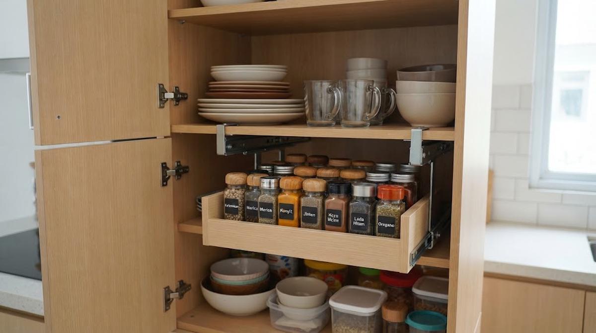 Cara Menyimpan Banyak Bumbu di Dapur Tanpa Rak Besar