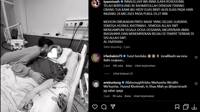 Ibu Tyas Mirasih Meninggal Dunia (Sumber: Instagram/tyasmirasih)