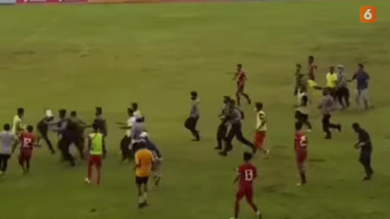 Wasit Liga 3 dikeroyok (Liputan6.com/Fauzan)