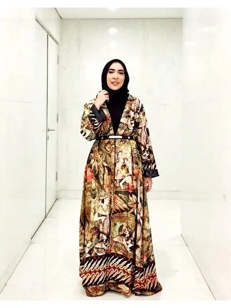 baju dress batik modern Batik Hijab Batik Long Dress Modern Beautiful Female Model Wearing Batik  Design "baju Kurung" With Hijab,