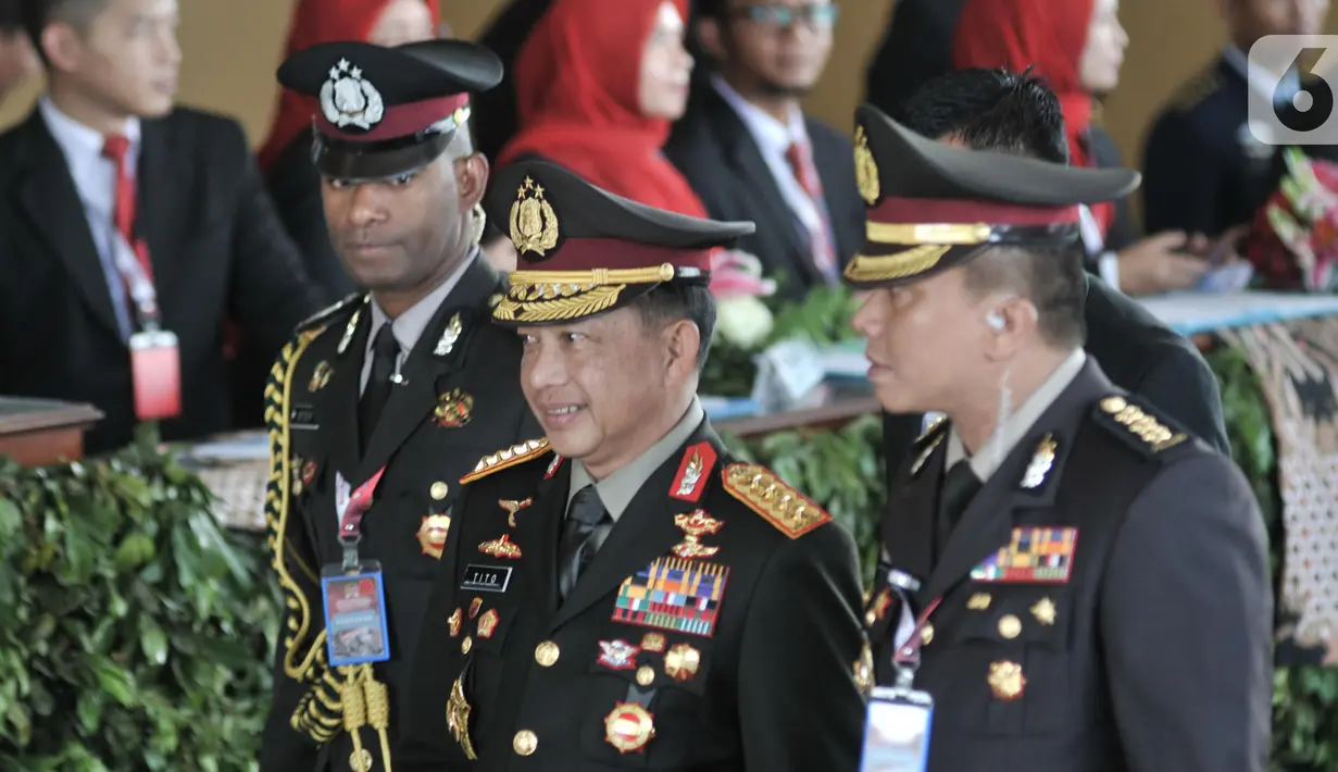 Kapolri Jenderal Pol Tito Karnavian menghadiri pelantikan Presiden dan Wapres 2019 di Gedung MPR/DPR/DPD RI, Senayan, Jakarta, Minggu (20/10/2019). Jokowi-Ma'ruf Amin resmi dilantik sebagai Presiden dan Wapres RI periode 2019-2024. (merdeka.com/Iqbal S. Nugroho)
