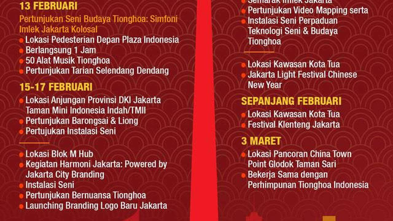 Infografis Rangkaian Kegiatan Perayaan Imlek 2026 di Jakarta. (Liputan6.com/Abdillah)