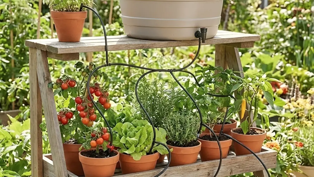 Kebun Sayur Rumah dengan Sistem Siram Otomatis