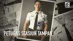 Seorang petugas PT KAI mencuri perhatian karena berparas menawan dan memiliki badan kekar.