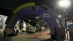 Seremoni pembukaan Asian Games 2018 tinggal dua hari lagi, area Gelora Bung Karno Senayan Jakarta, terus berbenah diri.