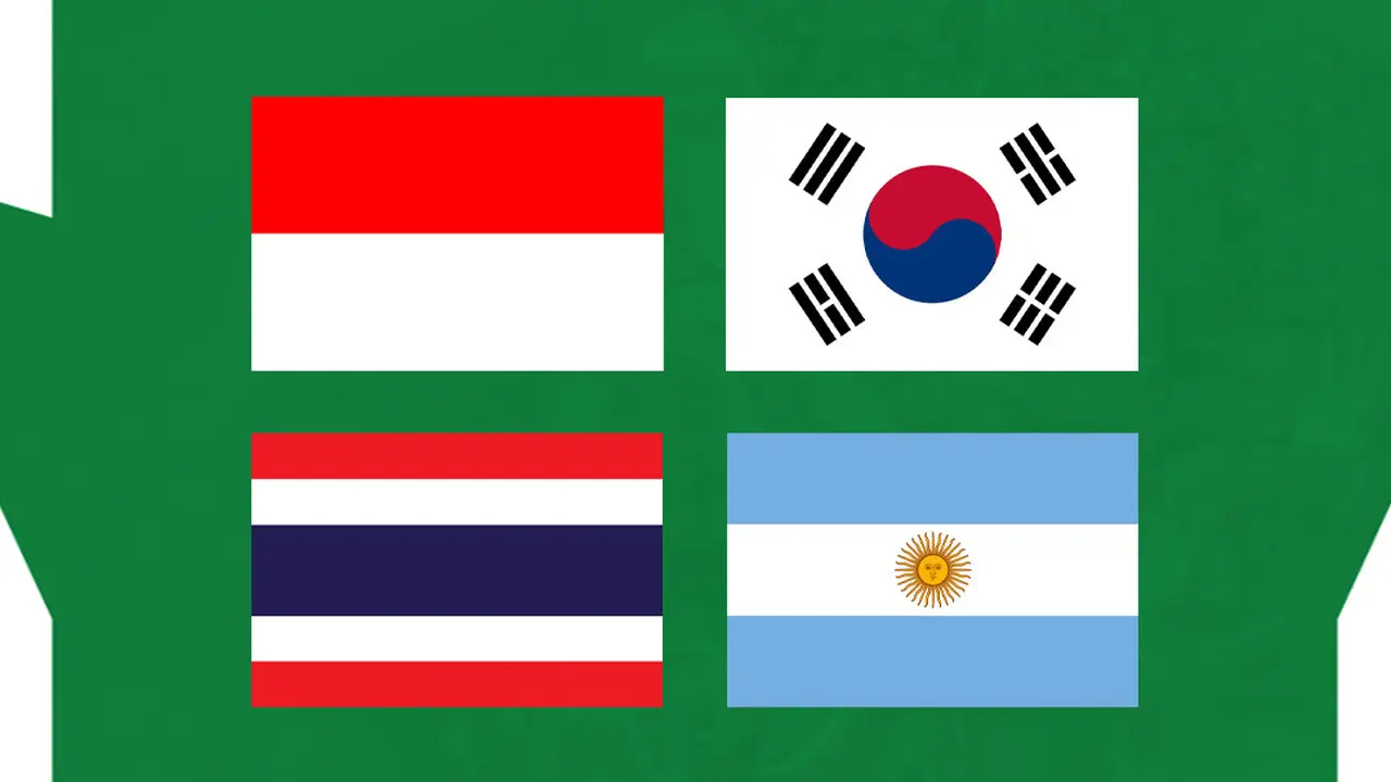 Seoul Earth On Us Cup 2024 - Bendera Indonesia, Korsel, Thailand, dan Argentina
