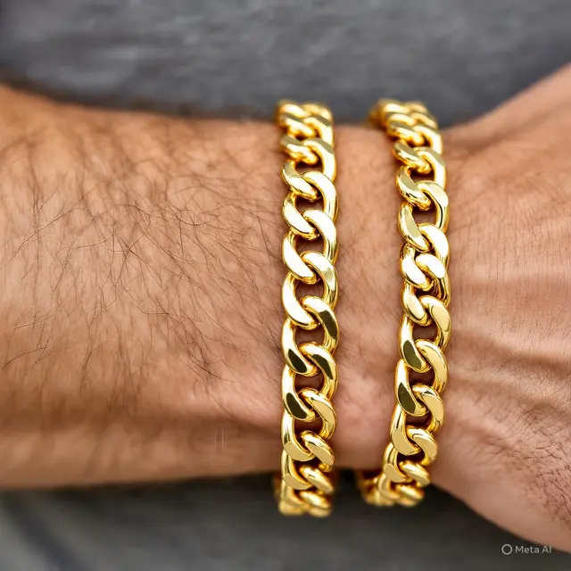 Gelang Emas Rantai Pria Model Cuban Link