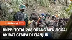 Kepala BNPB merilis jumlah korban yang meninggal dunia akibat gempa sebanyak 268 orang. Sementara itu, belasan ribu orang masih mengungsi di 12 kecamatan.
