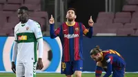 Lionel Messi mengubah permainan Barcelona saat mengalahkan Elche 3-0 pada lanjutan Liga Spanyol (AFP)