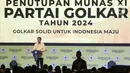 Presiden Joko Widodo atau Jokowi sangat senang dapat menghadiri Musyawarah Nasional (Munas) XI Partai Golkar. (Liputan6.com/Herman Zakharia)