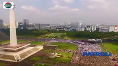 Ribuan umat Islam menggelar aksi bela Palestina untuk menuntut pembebasan Baitul Maqdis di Monas, Jakarta pusat.