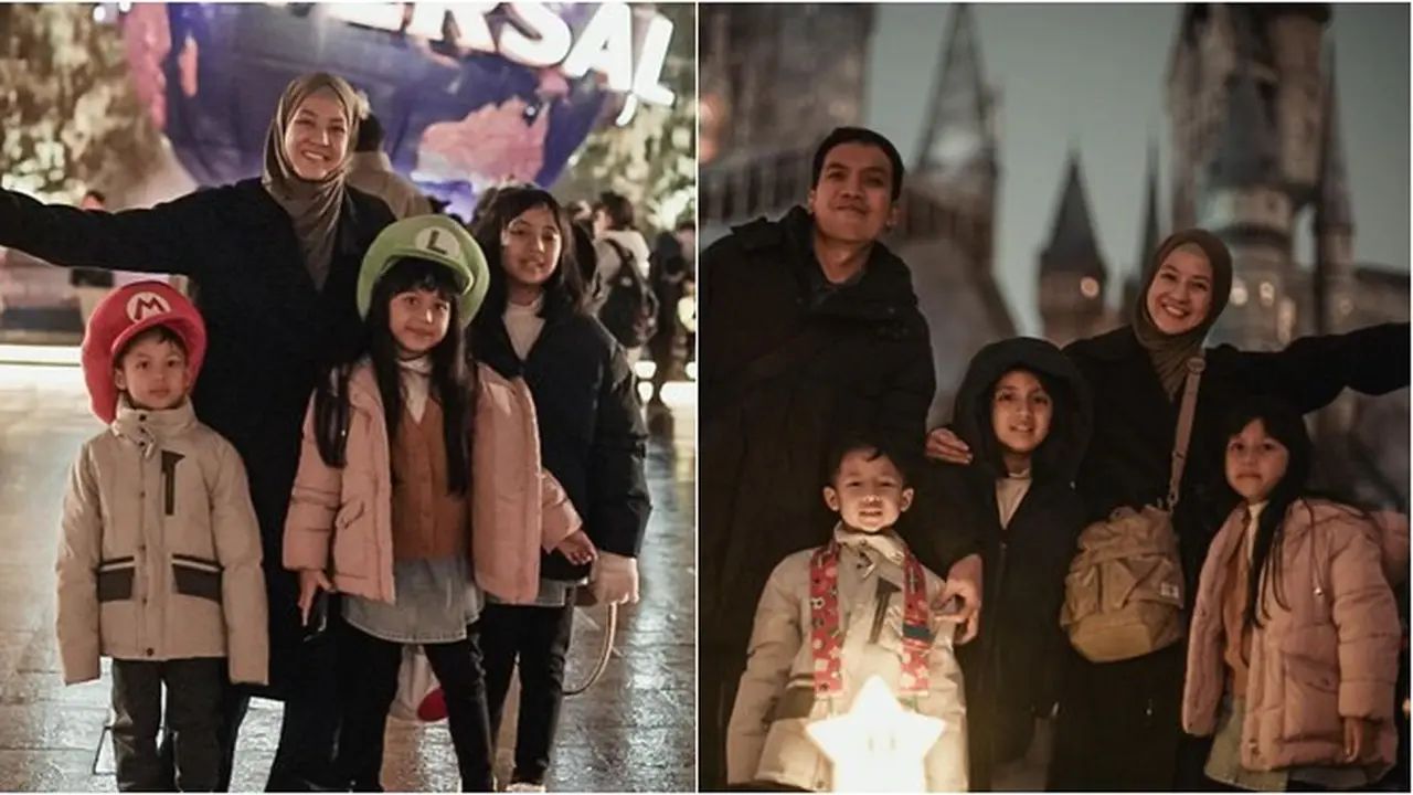7 Momen Desta dan Natasha Rizky Ajak Anak Liburan di Jepang, Curi Perhatian