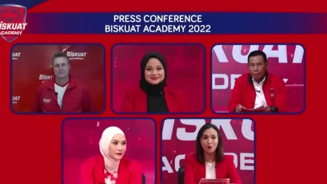Zaskia Adya Mecca ketika menghadiri konferensi pers virtual Biskuat Academy 2022, Rabu (12/10/2022).