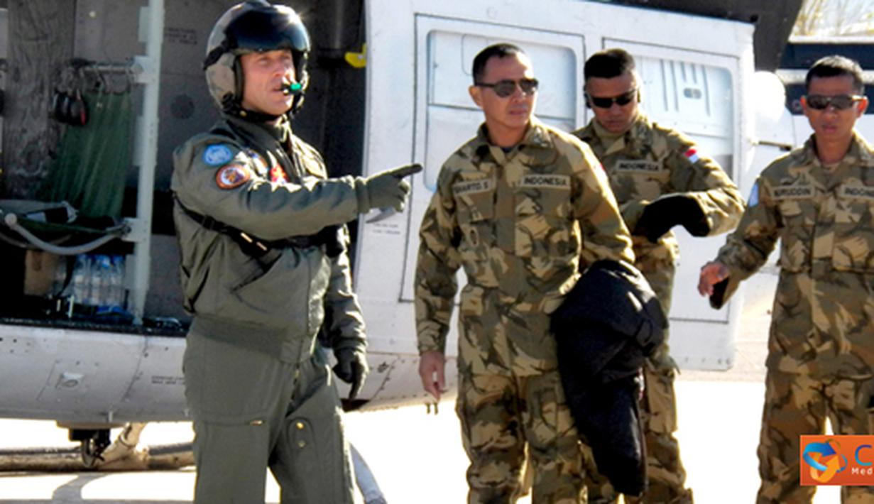 Citizen6, Lebanon: Helikopter yang digunakan Komandan Satgas pada saat patroli udara pertama kali ini adalah jenis Belt Tipe ET-279 milik Unifil. (Pengirim: Badarudin Bakri)