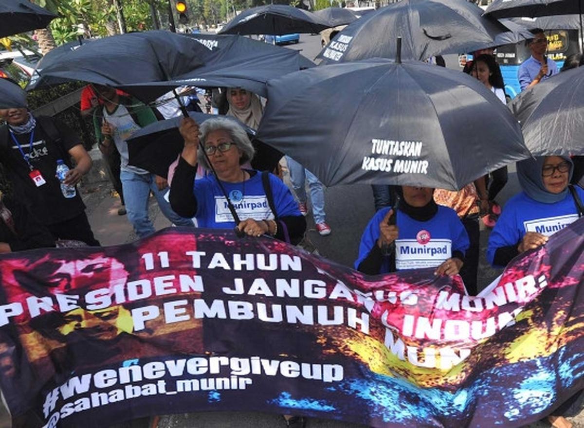 Massa KASUM gelar aksi solidaritas 11 tahun terbunuhnya Munir