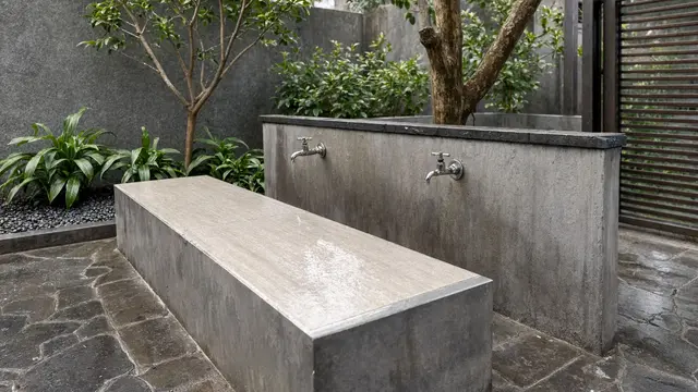 Bangku Batu atau Beton Permanen
