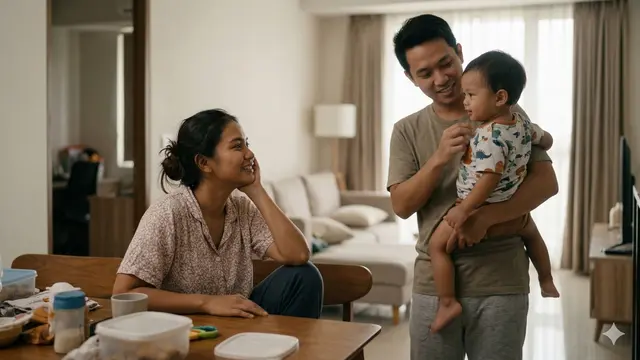 Tips Jadi Ibu Muda Multitasking agar Tidak Mudah Burnout (Foto: Gemini AI)