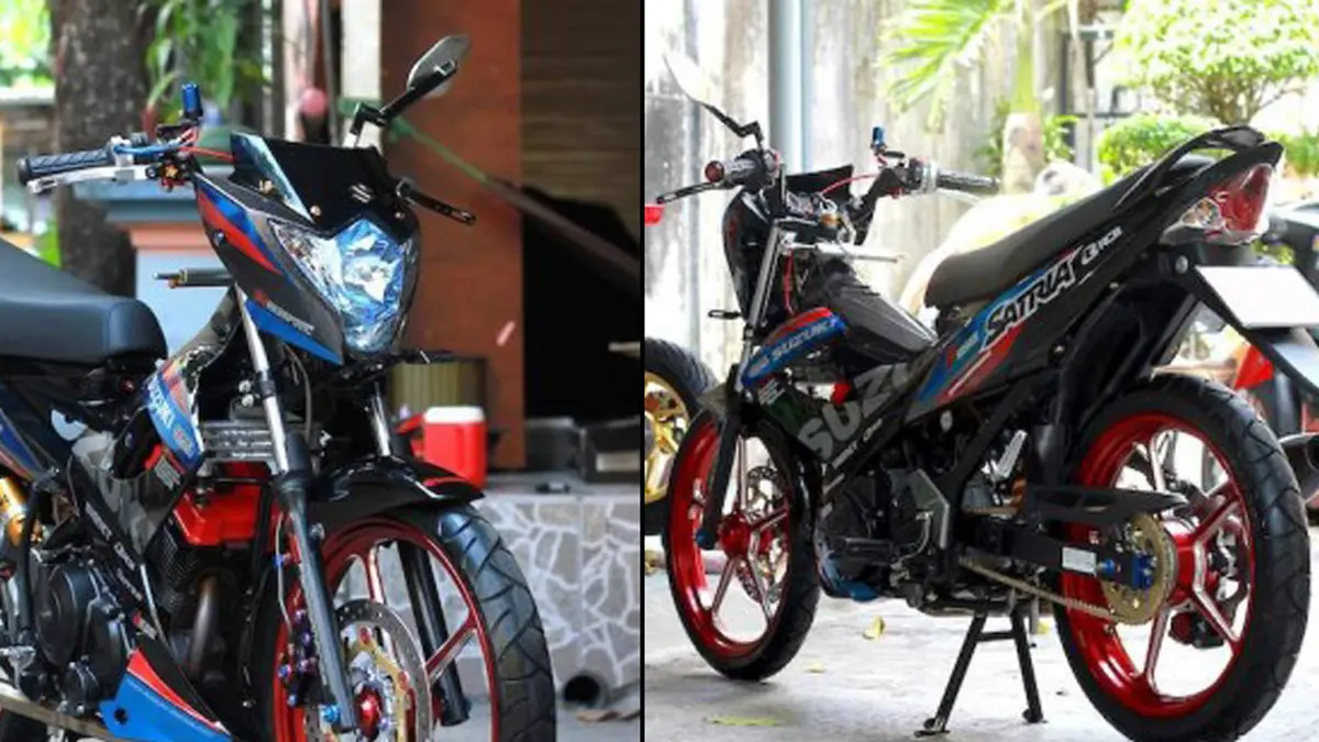 Satria Fu Airbrush Merah Hitam
