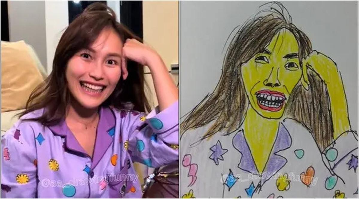 6 Potret Ayu Ting Ting dan Bilqis Digambar AA Drawing, Hasilnya Kocak