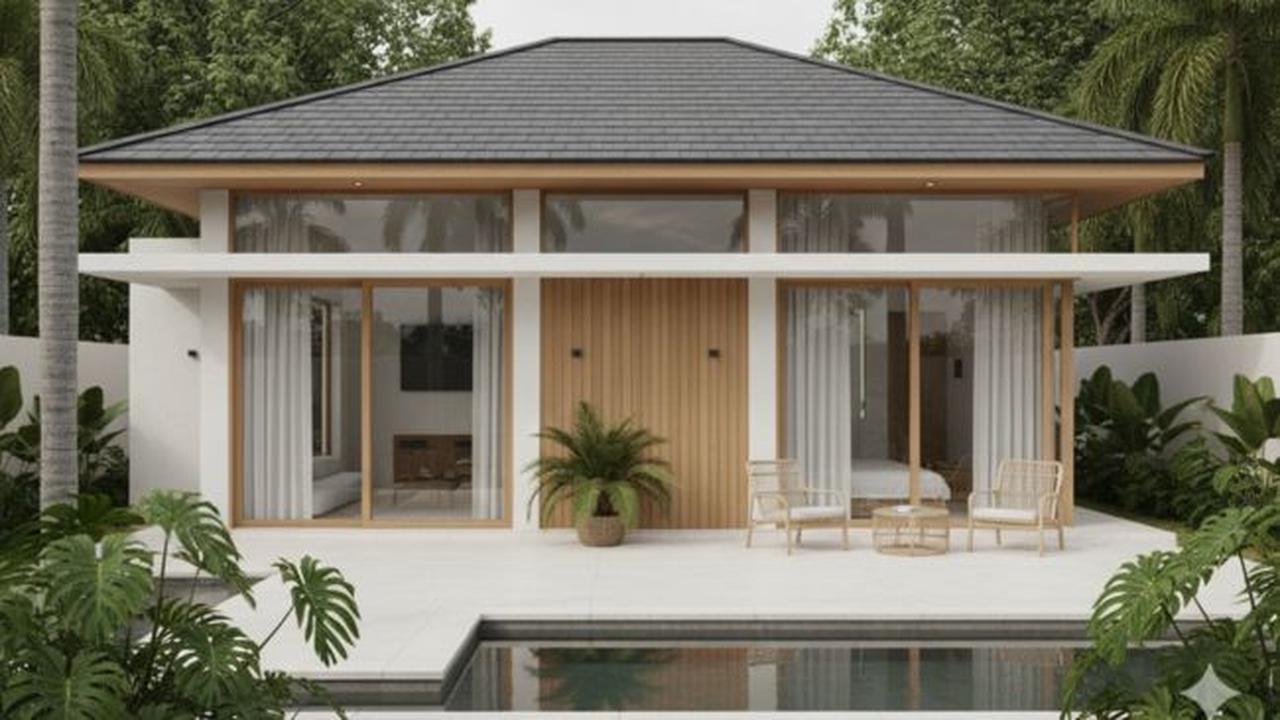 Ilustrasi Rumah dengan Atap Beton