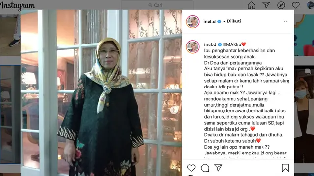 Unggahan Inul Daratista. (Foto: Instagram @inul.d)