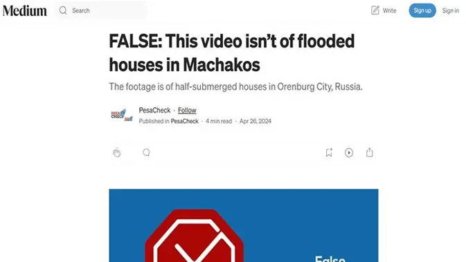<p>Gambar tangkapan layar artikel dari situs pesacheck.org.</p>